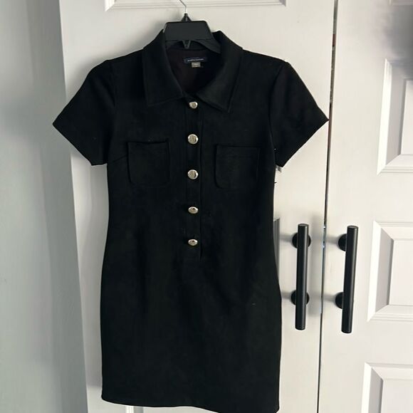Tommy Hilfiger classic black ultra suede midi dress size 8 - Picture 1 of 7